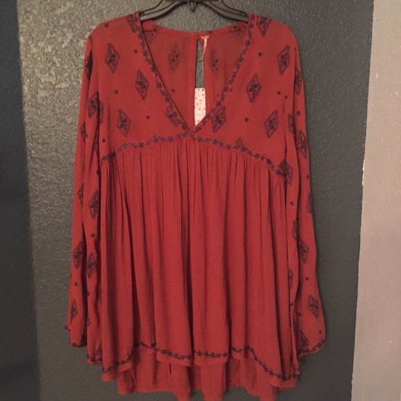 Free People Diamond Ember Print Blouse - Picture 6 of 8